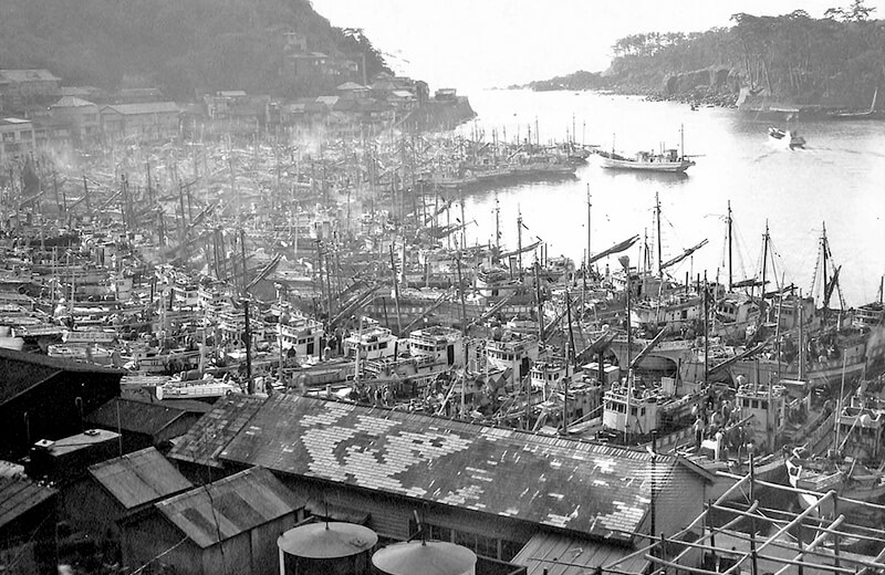 全国から漁船や観光客が集まった波浮港。